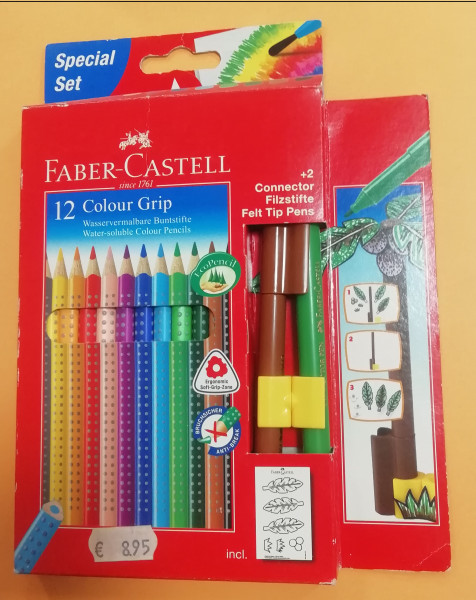 Faber Castell 12 Colour Grip +2 con.Filzstifte
